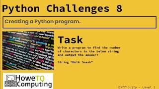 Python challenges ‐ level 1 challenge 8