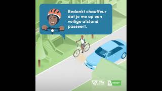 Fietsveiligheidscampagne: Bedankt chauffeur dat je me op een veilige afstand passeert.