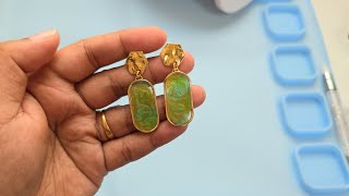 DIY Marble Effect UV Resin Earrings