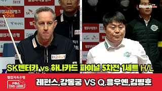 [Final 5th] 1세트 HL SK렌터카(레펀스,강동궁) vs 하나카드(Q.응우옌,김병호)[웰컴저축은행 PBA 팀리그 23-24]