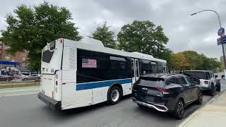 NYC MTA bus: Orion Vii Next Gen Q60 leaving Queens Boulevard & 87 Av