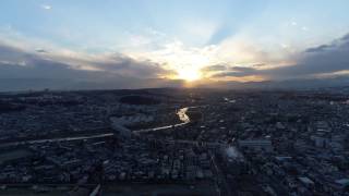 石田大橋の多摩川の超綺麗な夕日　３