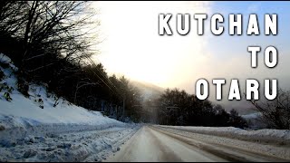 Driving in Hokkaido, Japan - Kutchan to Otaru with Snow [City and Highways]