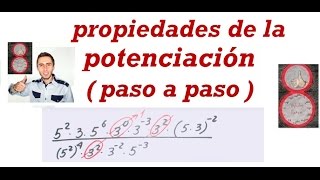 Propiedades de la Potenciación ( ejemplo aplicando las propiedades)