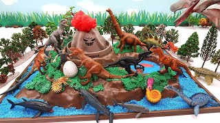 Dinosaur Volcano Adventure - Jurassic World T-Rex Stegosaurus Indominus Toys For Kids 화산