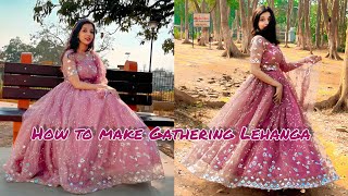 Gathering Lehanga cutting nd stitching / Designer heavy flare lehanga