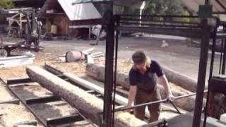 Swing Blade Sawmill in action Missoula, Montana - high productivity