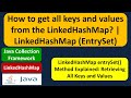 How to get all keys and values from the LinkedHashMap? | LinkedHashMap (EntrySet)