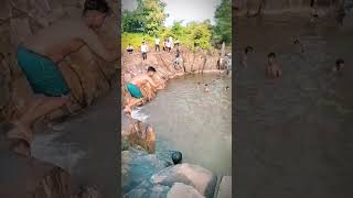 Rain fall in panchdhara dam enjoy...swimming with friends public #swimming #youtubeshorts #trending