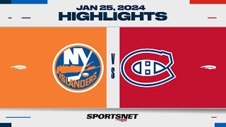 NHL Highlights | Islanders vs. Canadiens - January 25, 2024