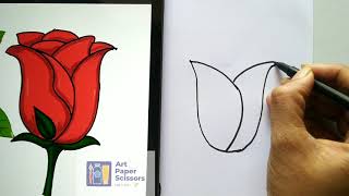 Rose drawing | Easy drawing  | Rose bud #rose #rosedrawing