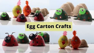 3 DIY Egg Carton Craft ideas for Kids/ Easy Craft Ideas For Kids By Aloha Crafts