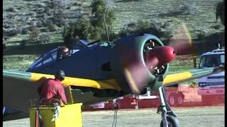 Nakajima Oscar Airplane Engine start at Wanaka New Zealand