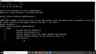 Solved Example using Cursor in SQL (Part 1) (DBMS)