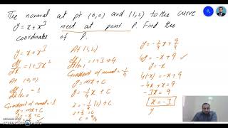 AS Mathematics Equation of Normal and their point of intersection