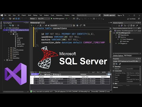 Connect to SQL Server Using Visual Studio 2022 and Run SQL Queries (Create Read Update Delete)