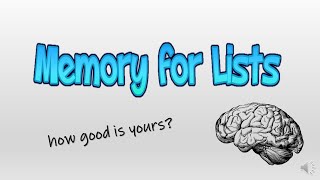 Test your memory! Are you good at remembering lists?