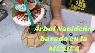 ARTE NAVIDEÑO/ ¡Hermoso y Exclusivo Arbolito Navideño! Inspirado en la Música [Paso a Paso] 🎶😍