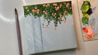 Easy Flower painting/ acrylic painting tutorial/acrylic painting for beginners step by step