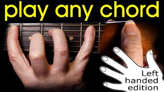 Play any guitar chord or scale - how to hold a guitar correctly.  l LEFT HANDED guitar lesson