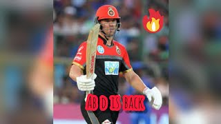 Ab de Villiers is back |whatsapp status| RCB |IPL 2020