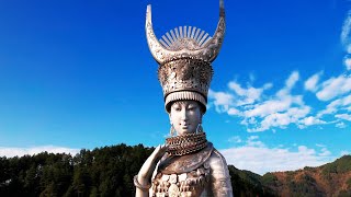 A large ethnic minority sculpture that rivals the Statue of Liberty - The Beauty God YangAsha苗族美神仰阿莎