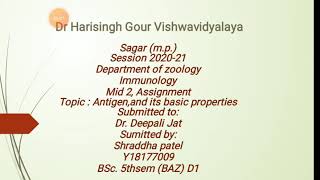 Antigen and it's basic properties by Shraddha