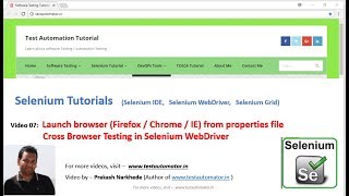 Selenium Video 07 - Use Multiple Browsers firefox, Chrome, IE - Cross Browser Testing in Selenium