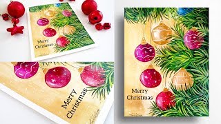 Christmas Ornaments - EASY Acrylic Painting - Merry Christmas To All - Acrylics - SIMPLE