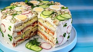 Festliche SANDWICHTORTE - leckeres Partyrezept | Smörgåstårta