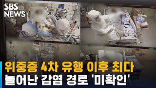 위중증 4차 유행 이후 최다…늘어난 감염 경로 '미확인' / SBS