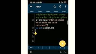 ## find multiplication table using basic python ##