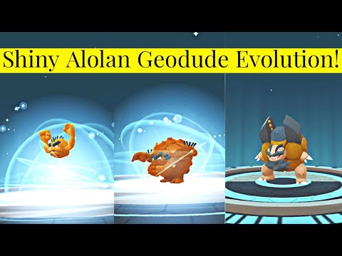 Shiny Alolan Geodude Evolution Into Alolan Golem In Pokemon Go Alolan Geodude Community Day