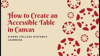 How to Create an Accessible Table in Canvas