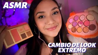 asmr TE HAGO UN CAMBIO DE LOOK EXTREMO 🧖🏼‍♀️ (te maquillo y plancho tu cabello) 🩷