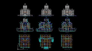 project of the villa, church plan elevation, etc dwg file download