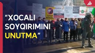 Laçın yolundakı aksiyada Xocalı faciəsi ilə bağlı şüarlar səsləndirilib - APA TV