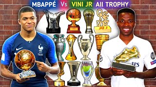 Kylian Mbappé Vs Vinícius Jr All Trophies and Awards • TF FOOTBALL • FIFA,La Liga,Ligue 1,UCL,Etc