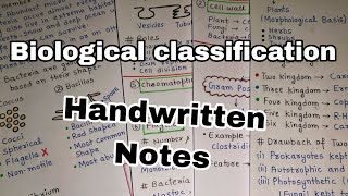 Biological Classification Part - 1 | Class 11th | Biology | NEET | Handwritten Notes #neet2024