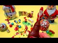 Christmas surprise eggs and toys, including chocolate Santa Claus and snowmen