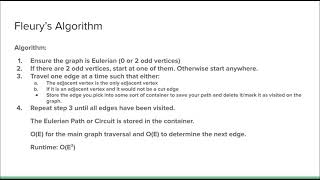 CS141 Fleury's and Hierholzer's Algorithms