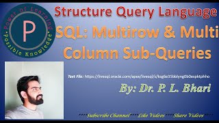 27. SQL: Multirow & Multi Column Sub-Queries