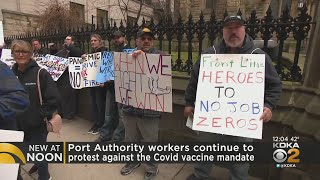 Port Authority Workers Continue To Protest COVID Vaccine Mandate