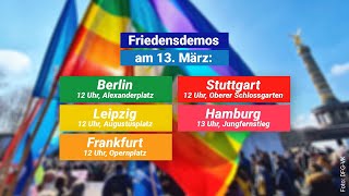 Aufruf zu Friedens-Demonstrationen am 13.3.22