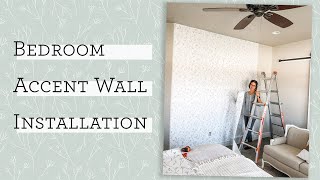 Master Bedroom Makeover - DIY Accent Wall with Peel and Stick Wallpaper