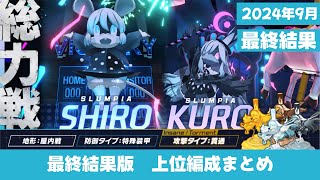 【編成まとめ】2024.9総力戦シロクロ　屋内戦　上位編成まとめ【ブルーアーカイブ】