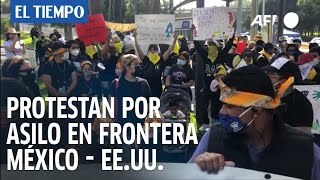 Migrantes y activistas protestan en frontera México-EEUU por derecho de asilo