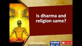 Is dharma and religion same?