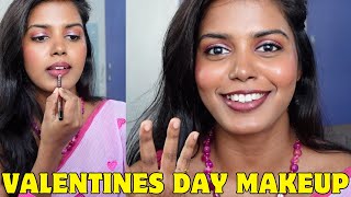 தமிழில்- Pink dewy makeup look on dusky skin 🌸  || Beginner makeup tutorial || HARINI SI