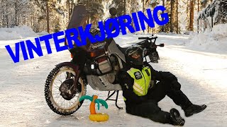 Vinterkjøring med motorsykkel. [Motorcycle riding in winter. Eng. sub.]